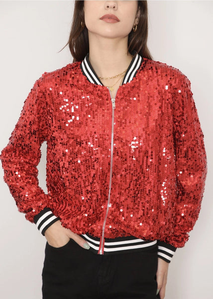 Sequin Bomber Jacket