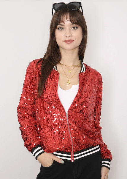 Sequin Bomber Jacket