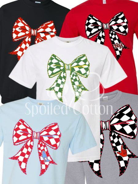 Checkered Bow Mascot Frenship Tigers