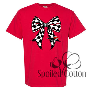 Checkered Bow Mascot Shallowater Mustangs