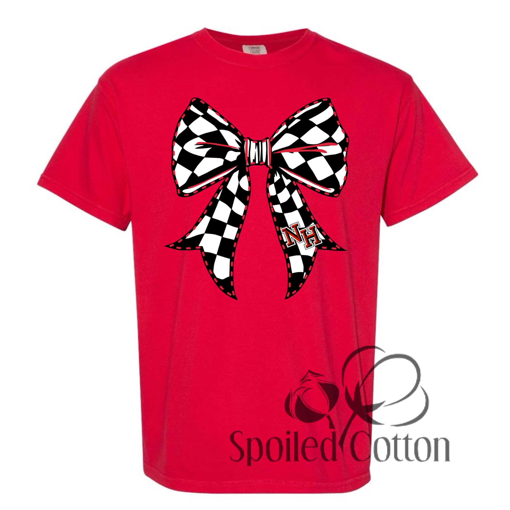 Checkered Bow Mascot New Home Leopards
