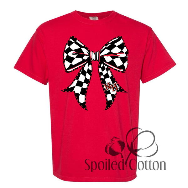 Checkered Bow Mascot New Home Leopards
