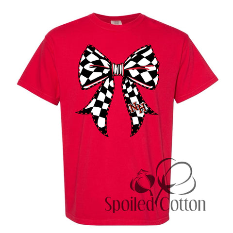 Checkered Bow Mascot New Home Leopards