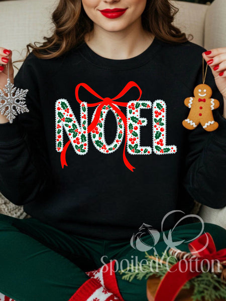 PREORDER GLITTER Lace Scalloped Holly Berry Noel