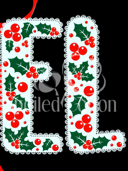 PREORDER GLITTER Lace Scalloped Holly Berry Noel