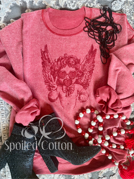 Bubble Gum Cupid Inside Out Sweatshirt