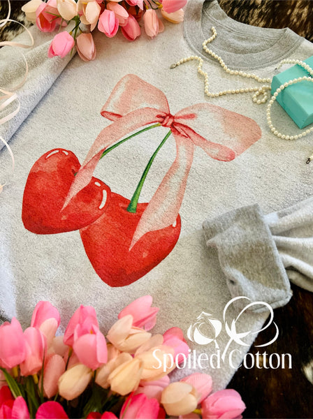 Soft Girls Bow and Cherries