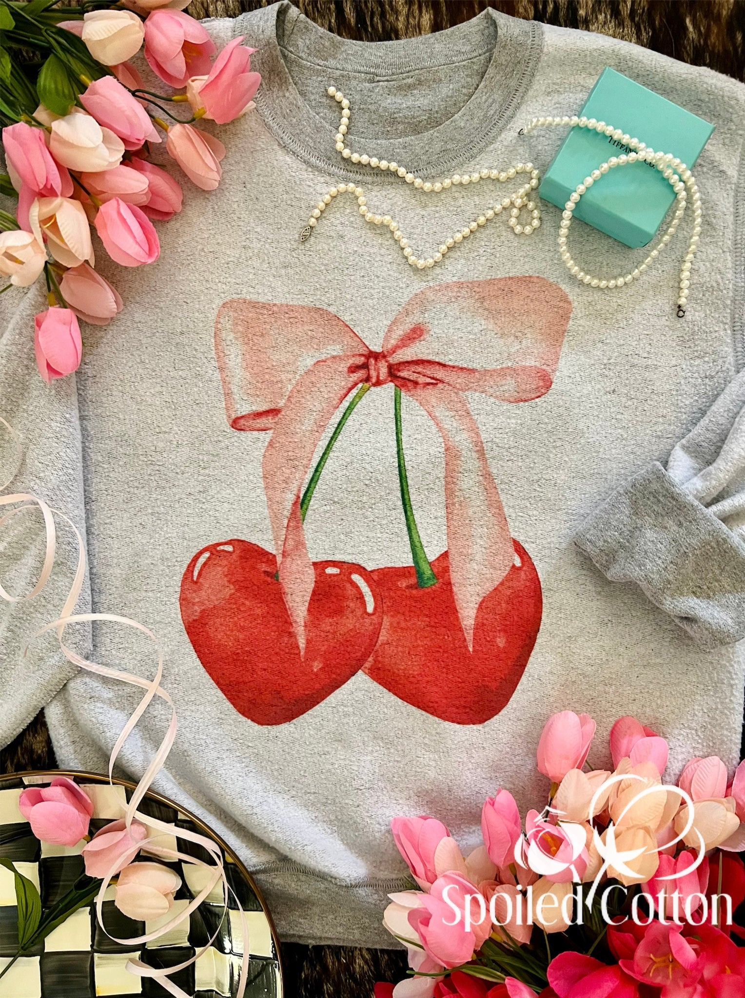 Soft Girls Bow and Cherries