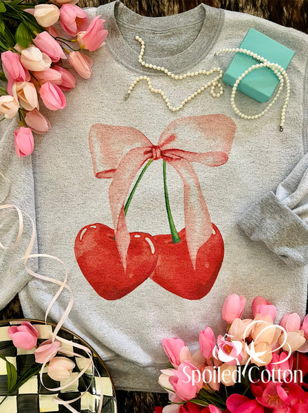Soft Girls Bow and Cherries