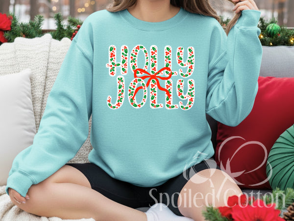 PREORDER GLITTER Lace Scalloped HOLLY JOLLY
