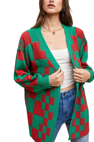 Checked Out Christmas Cardigan