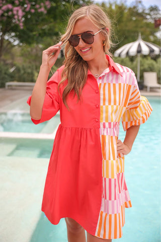 New To Town Dress - Coral