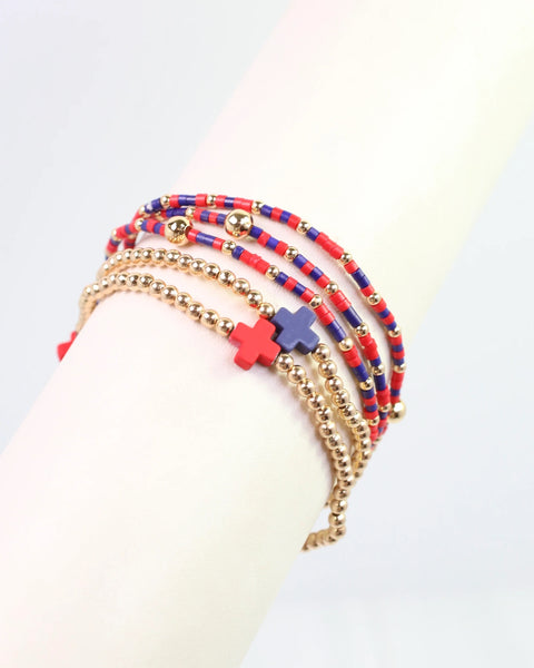 Felicity Beaded Cross Bracelet Set