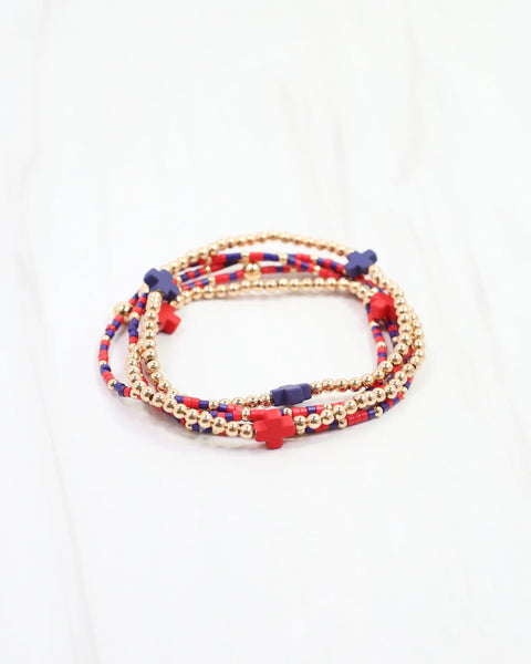 Felicity Beaded Cross Bracelet Set