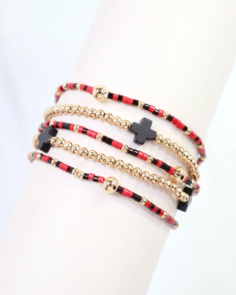 Felicity Beaded Cross Bracelet Set