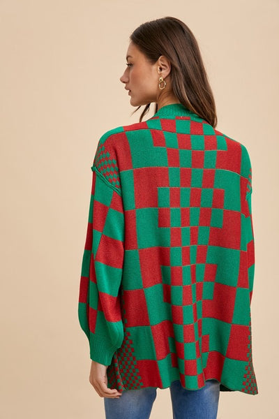 Checked Out Christmas Cardigan