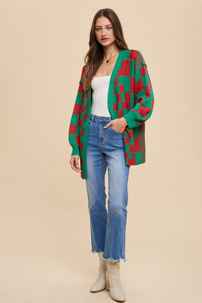 Checked Out Christmas Cardigan