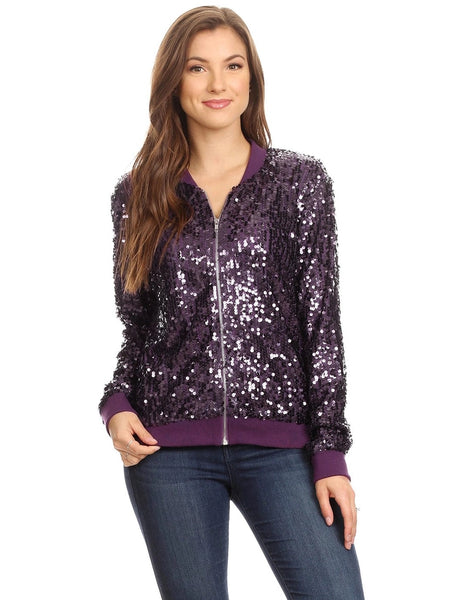 Sequin Bomber Jacket