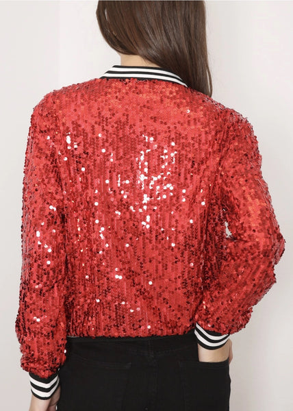 Sequin Bomber Jacket