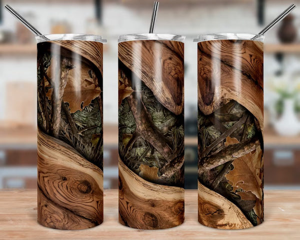 Wooden Camo Live Edge Skinny Tumbler